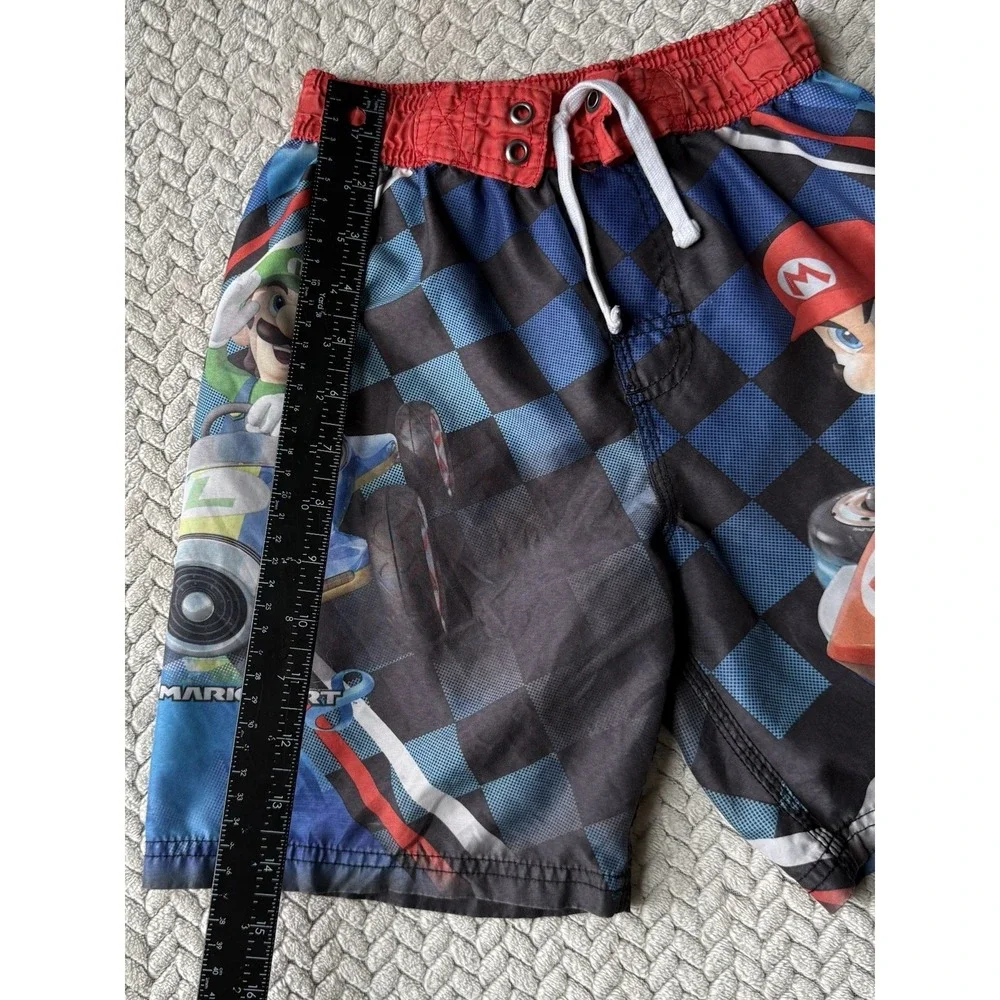 MarioCart Swim Shorts Youth Boys Size‎ 6/7  Red Blue Summer Pool Beach Water